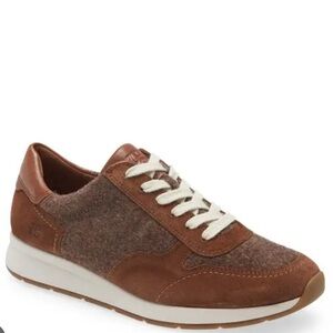 New PAUL GREEN Josie Merino Wool Suede Brown Sneaker Size 7.5